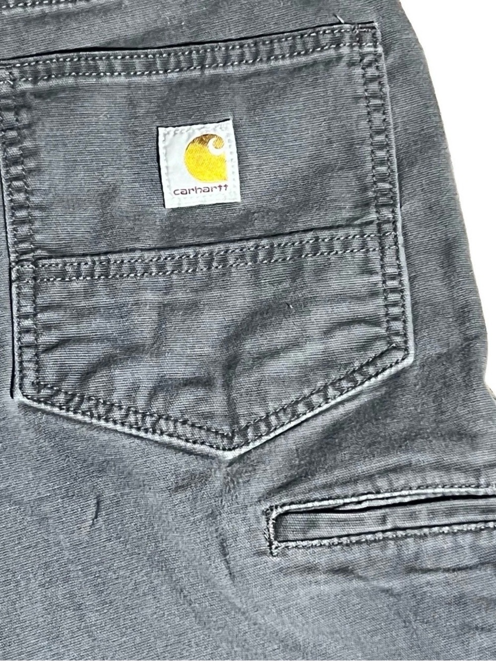 Carhartt Rugged Flex Relaxed Fit Canvas Work Pant 36X30 Gray Durable Mens Wear - Picture 3 of 5